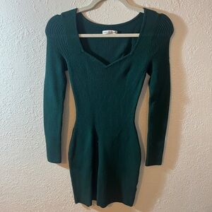 Abercrombie and fitch green sweetheart sweater mini dress